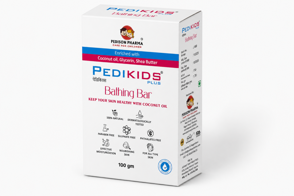 PediKids Plus Bathing Bar | Coconut Oil & Shea Butter Baby Soap | 100g