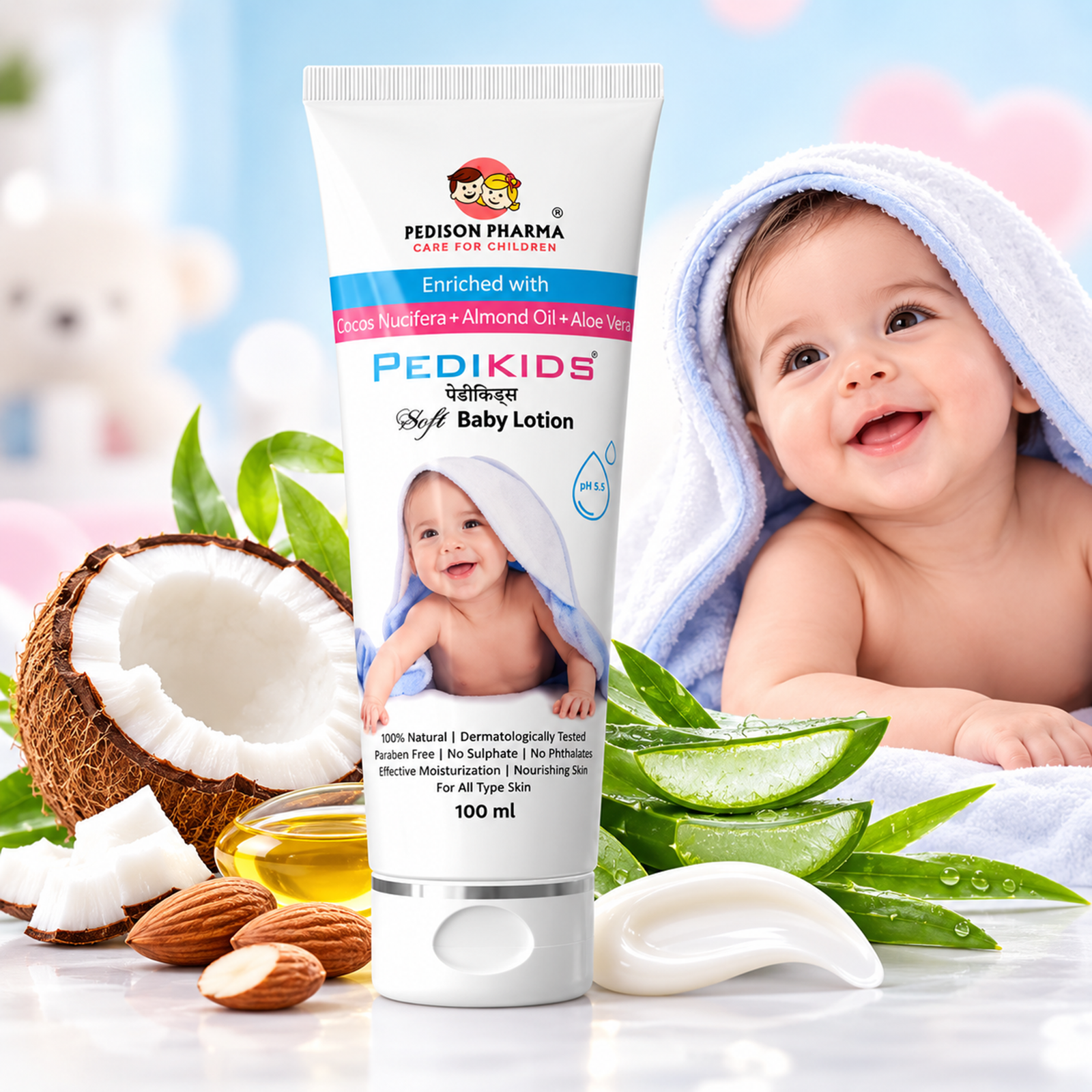 PediKids Soft Baby Lotion | Ceramide, Aloe Vera & Shea Butter Moisturizing Lotion | 100ml - Image 3