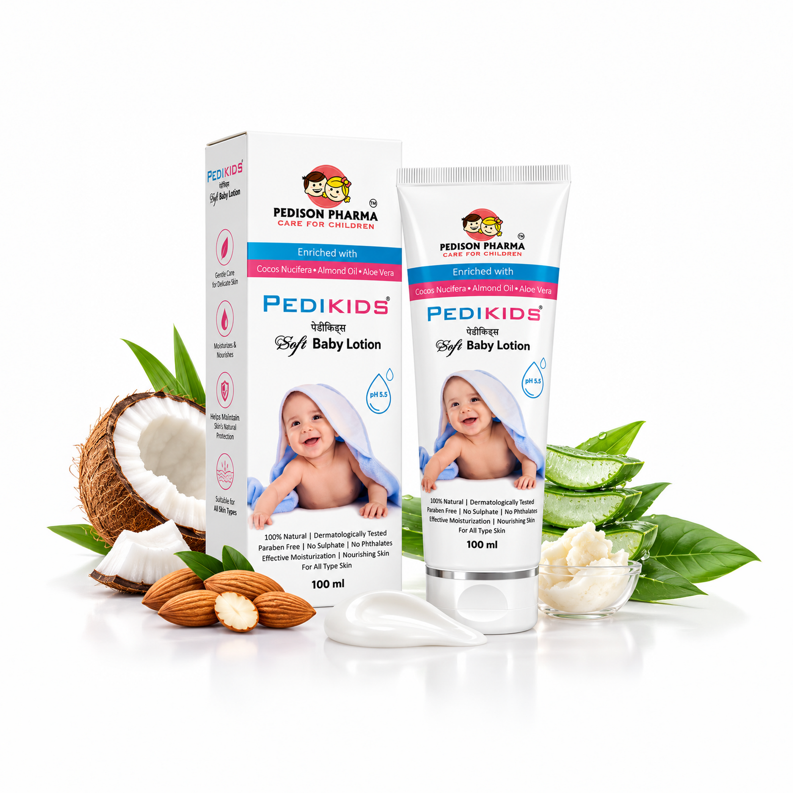 PediKids Soft Baby Lotion | Ceramide, Aloe Vera & Shea Butter Moisturizing Lotion | 100ml - Image 2